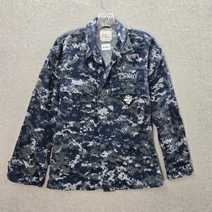 US Navy Men Jacket XS Blue Digital Camo Blouse Utility Combat‎